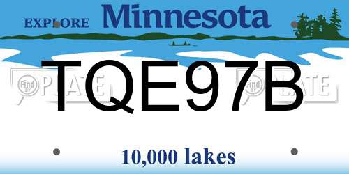 TQE97B Minnesota License Plate