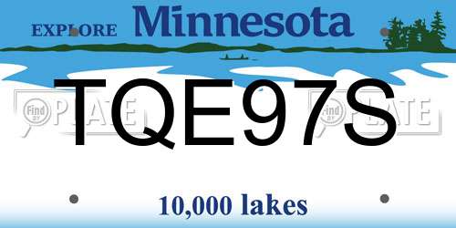 TQE97S Minnesota License Plate