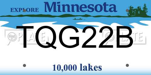 TQG22B Minnesota License Plate