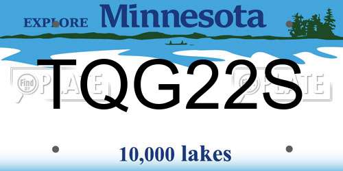 TQG22S Minnesota License Plate