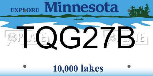 TQG27B Minnesota License Plate