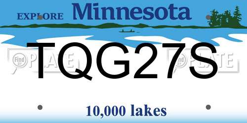 TQG27S Minnesota License Plate