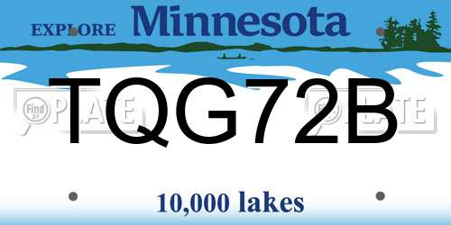 TQG72B Minnesota License Plate
