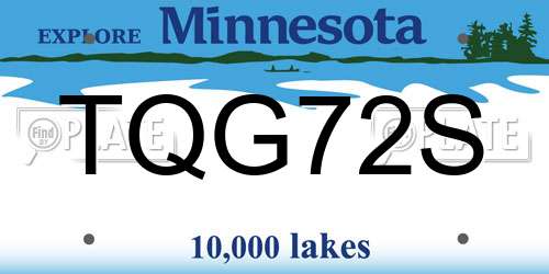 TQG72S Minnesota License Plate