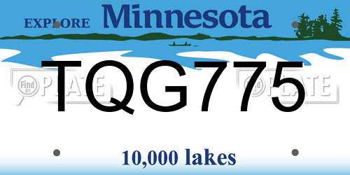 TQG775 Minnesota License Plate