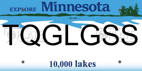 TQGLGSS Minnesota License Plate
