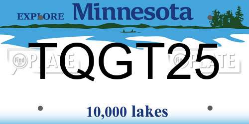 TQGT25 Minnesota License Plate