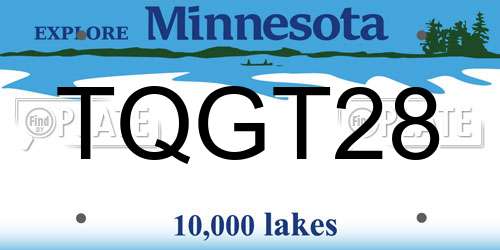 TQGT28 Minnesota License Plate