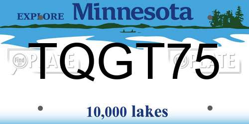 TQGT75 Minnesota License Plate