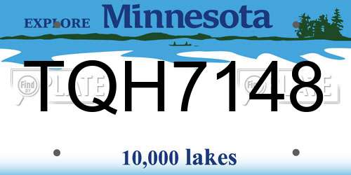 TQH7148 Minnesota License Plate