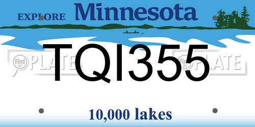 TQI355 Minnesota License Plate