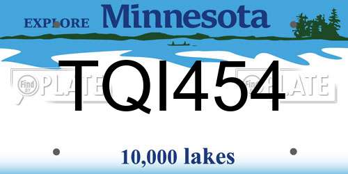 TQI454 Minnesota License Plate