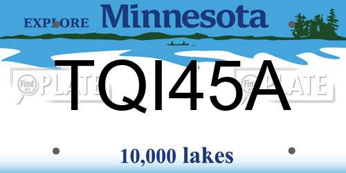 TQI45A Minnesota License Plate
