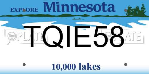 TQIE58 Minnesota License Plate