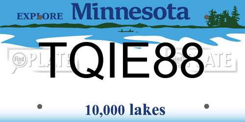 TQIE88 Minnesota License Plate