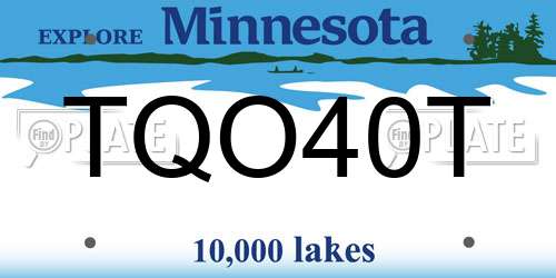 TQO40T Minnesota License Plate