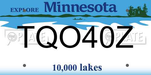 TQO40Z Minnesota License Plate