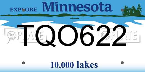 TQO622 Minnesota License Plate