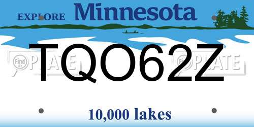 TQO62Z Minnesota License Plate