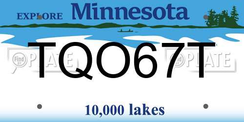TQO67T Minnesota License Plate
