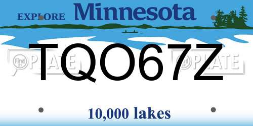 TQO67Z Minnesota License Plate
