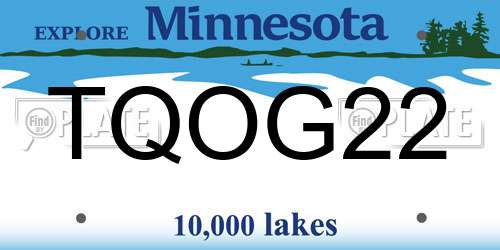 TQOG22 Minnesota License Plate