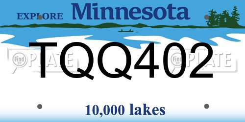 TQQ402 Minnesota License Plate