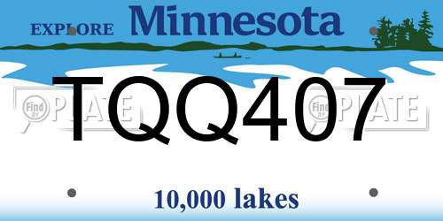TQQ407 Minnesota License Plate