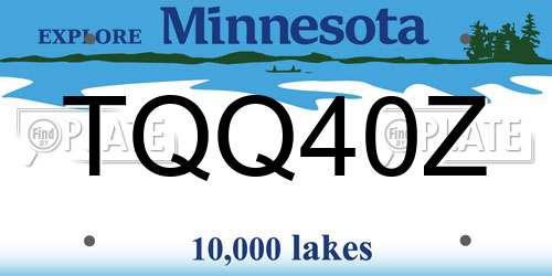 TQQ40Z Minnesota License Plate