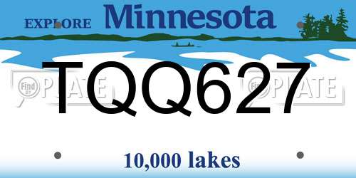 TQQ627 Minnesota License Plate