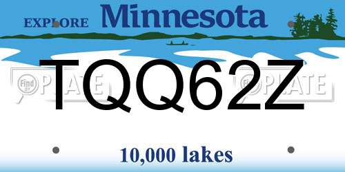 TQQ62Z Minnesota License Plate