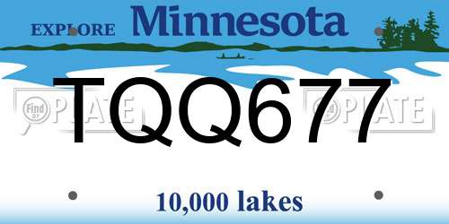 TQQ677 Minnesota License Plate
