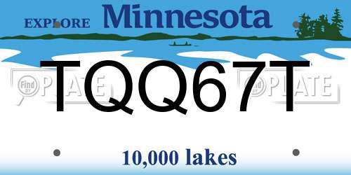 TQQ67T Minnesota License Plate