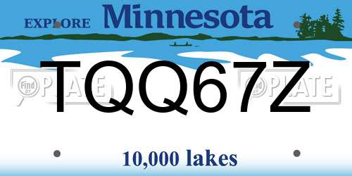 TQQ67Z Minnesota License Plate