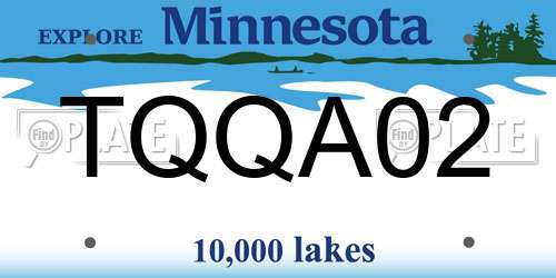 TQQA02 Minnesota License Plate