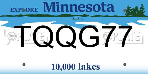 TQQG77 Minnesota License Plate