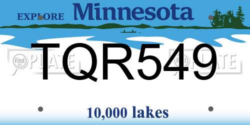 TQR549 Minnesota License Plate