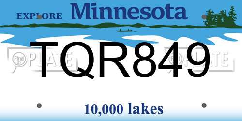 TQR849 Minnesota License Plate
