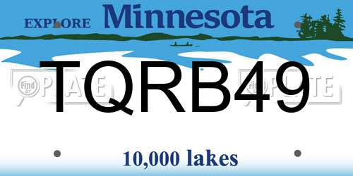 TQRB49 Minnesota License Plate