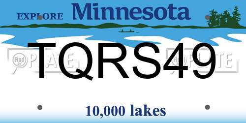TQRS49 Minnesota License Plate