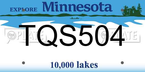 TQS504 Minnesota License Plate