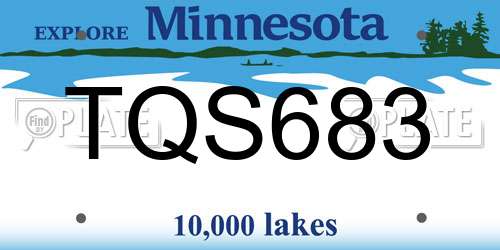 TQS683 Minnesota License Plate