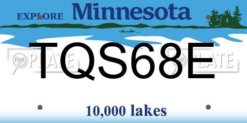 TQS68E Minnesota License Plate