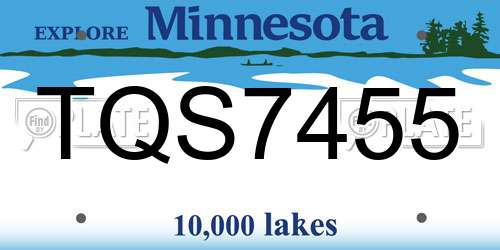 TQS7455 Minnesota License Plate