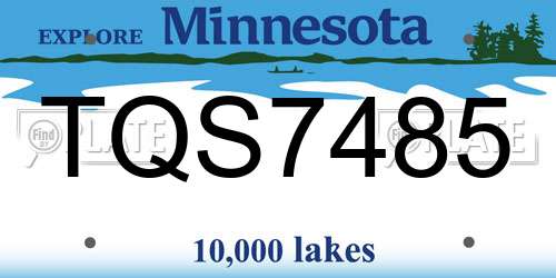 TQS7485 Minnesota License Plate