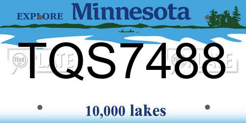 TQS7488 Minnesota License Plate