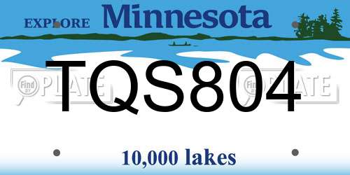 TQS804 Minnesota License Plate
