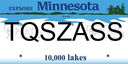 TQSZASS Minnesota License Plate
