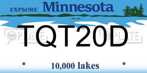 TQT20D Minnesota License Plate