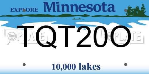 TQT20O Minnesota License Plate